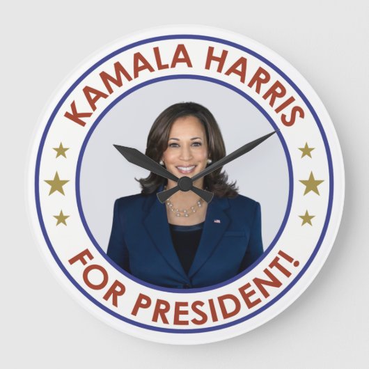 GRANDE HORLOGE RONDE KAMALA HARRIS PRÉSIDENTE ! (Recto)