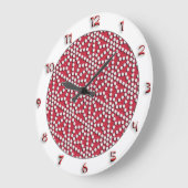Grande Horloge Ronde Kamishimo en pointes rouges motif japonais avec de (Angle)