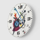 Grande Horloge Ronde Kandinsky Blue Bauhaus Art Wall Clock (Angle)