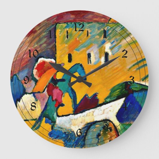 Grande Horloge Ronde Kandinsky : Improvisation 3, peinture de paysage (Recto)