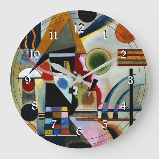 Grande Horloge Ronde Kandinsky - Swinging, célèbre peinture abstraite (Recto)