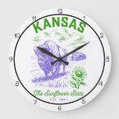 Grande Horloge Ronde Kansas Sunflower State Bison  (Recto)