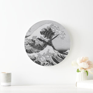 Grande Horloge Ronde Katsushika Hokusai dans The Great Wave au large de