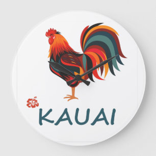 Grande Horloge Ronde Kauai Hawaiian Rooster
