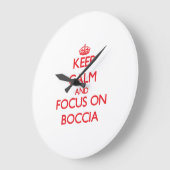 Grande Horloge Ronde Keep calm and focus on Boccia (Angle)