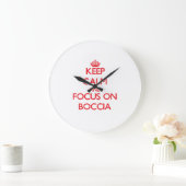 Grande Horloge Ronde Keep calm and focus on Boccia (Maison)