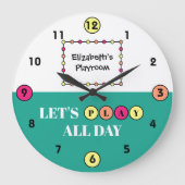 Grande Horloge Ronde Kids Playroom play all day with green (Recto)