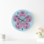 Grande Horloge Ronde Kids Textured Flower Wall Clock (Maison)