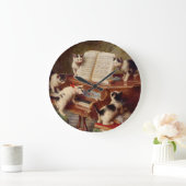 Grande Horloge Ronde Kittens and Piano (Maison)