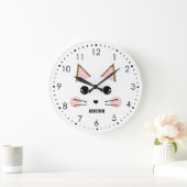 Grande Horloge Ronde Kitty Cat (Maison)