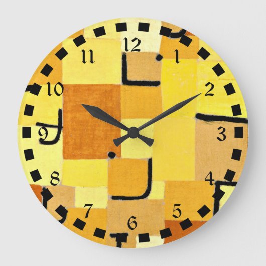 Grande Horloge Ronde Klee - Caractères en Jaune (Recto)