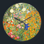 Grande Horloge Ronde Klimt - Jardin Fleur 1907<br><div class="desc">Gustave Klimt,  Jardin Fleur,  horloge murale.</div>