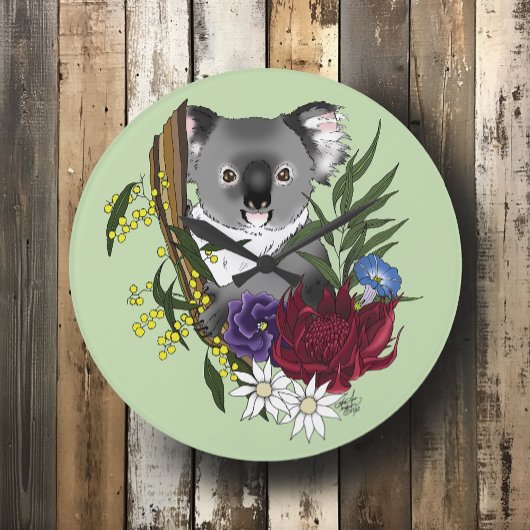 Grande Horloge Ronde Koala Bear