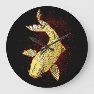Grande Horloge Ronde Koi Black 