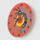 Grande Horloge Ronde Kokopelli Lizard Sun (Angle)