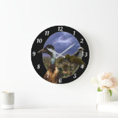 Grande Horloge Ronde Kookaburra, Émeu, Paysage australien, (Maison)
