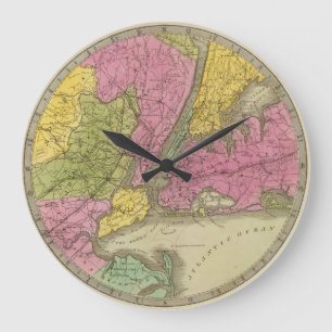 Grande Horloge Ronde La carte du pays vingt-cinq milles arrondissent