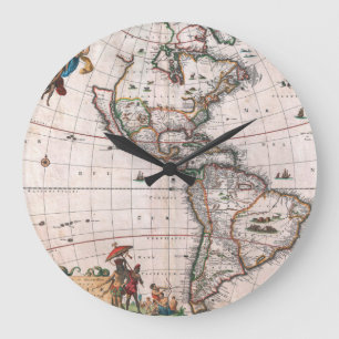 Grande Horloge Ronde La carte Visscher du Nouveau Monde