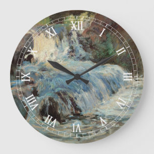 Grande Horloge Ronde La Cascade de Twachtman, Impressionnisme Vintage