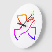 Grande Horloge Ronde La colombe de la paix (Angle)