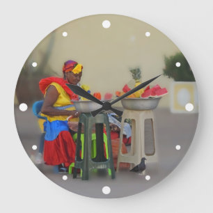 Grande Horloge Ronde La Colombie - vendeur des Caraïbes de fruit