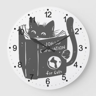 Grande Horloge Ronde La domination mondiale des chats sur les chats - C