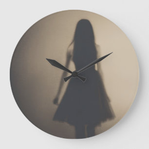 Grande Horloge Ronde La Fille dans les Ombres / Au-delà de la Lumière
