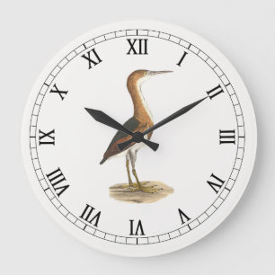 Grande Horloge Ronde La Grive Brown ou le Trasher Brown, New York Birds