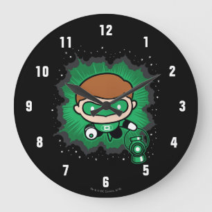 Grande Horloge Ronde La lanterne verte de Chibi traverse l'espace