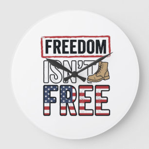 Grande Horloge Ronde La liberté n'est pas gratuite modèle de t-shirt pa