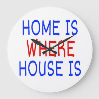 GRANDE HORLOGE RONDE LA MAISON EST LÀ OÙ LA MAISON EST BLEUE & POLICES 