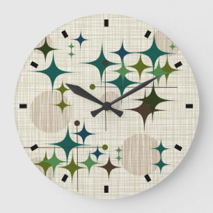 Grande Horloge Ronde La moitié du siècle Starbursts moderne et globes
