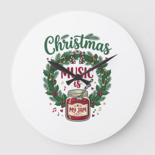 Grande Horloge Ronde La musique de Noël est un casque de jarre de pin d