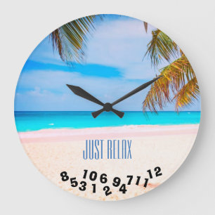 Grande Horloge Ronde La plage tropicale détendent juste -