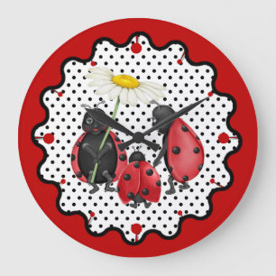 Grande Horloge Ronde La promenade de la famille Ladybug