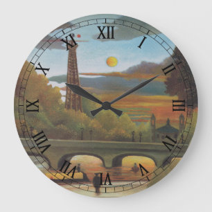Grande Horloge Ronde La Seine et la Tour Eiffel au coucher du soleil pa