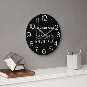 Grande Horloge Ronde La vie est tout sur l'équilibre inspiration motiva