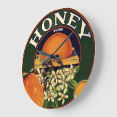 Grande Horloge Ronde Label Honey Brand Citrus Crate (Angle)