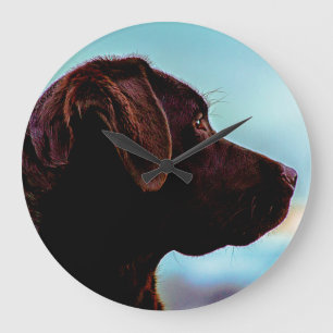 Grande Horloge Ronde Labrador au crépuscule