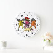 Grande Horloge Ronde Labrador Mom at Pool (Maison)