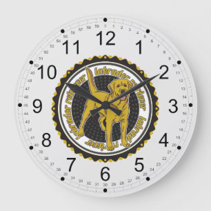 Grande Horloge Ronde Labrador retriever jaune