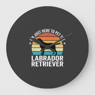 Grande Horloge Ronde Labrador Retriever Rétro Caresse de Chien