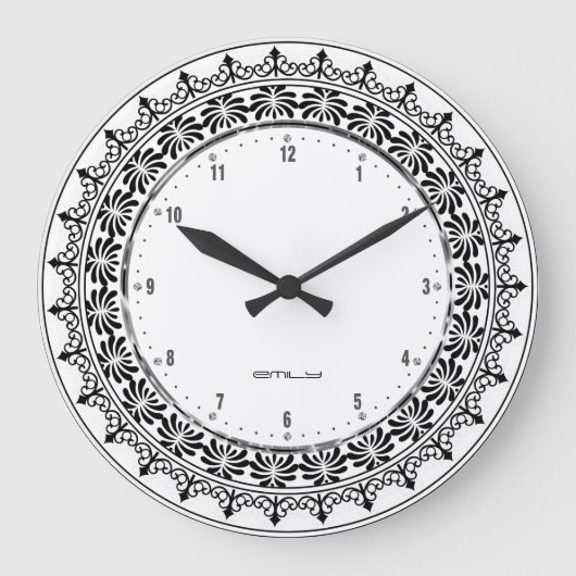 Grande Horloge Ronde Lac Black Floral (Recto)