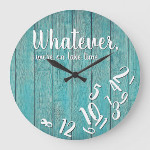 Grande Horloge Ronde Lac Time Rustic Wood Funny Retirement Lake Home