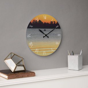 Grande Horloge Ronde Lac Wendouree Calme Avant la Tombée de la Nuit