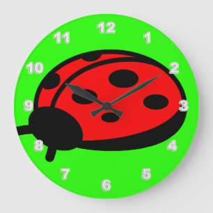 Grande Horloge Ronde Lady Bug Acrylic Wall Clock