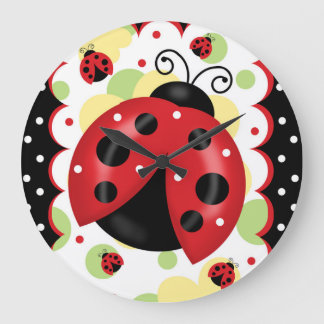 Grande Horloge Ronde Ladybug Wall