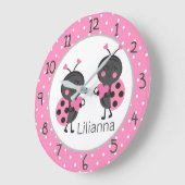 Grande Horloge Ronde Ladybugs (Angle)