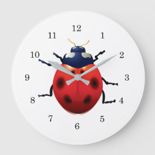 Grande Horloge Ronde Ladybugs