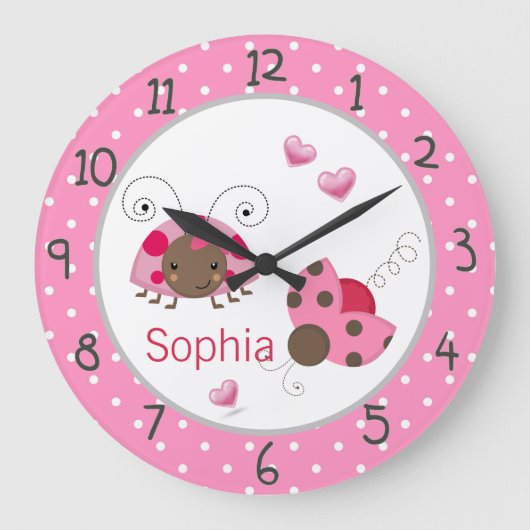 Grande Horloge Ronde Ladybugs (Recto)